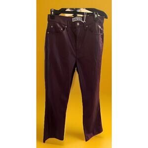 DAZE Shy Girl High Rise Vegan Flare Cropped Crop Pants Flare Purple Size 28 CR3